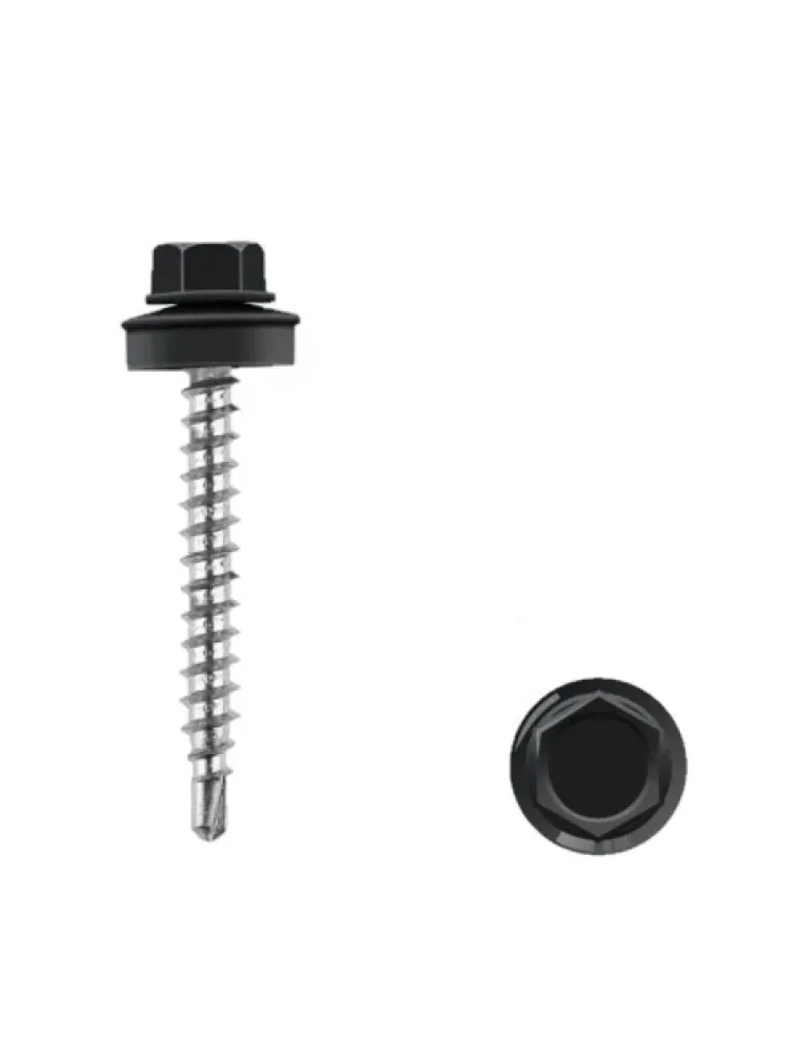 Саморезы ш/г 9005 черный янтарь 5,5х19 (упаковка 650шт.) POWER FASTEN