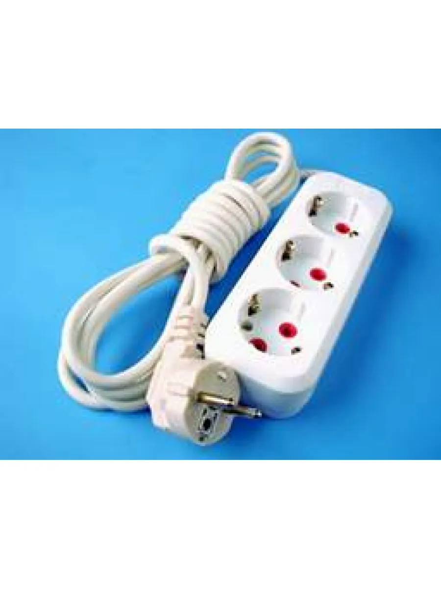 Удлинитель сетевой 3 розетки ПВС 3х0,75  3м, 10А 2200Вт, IP20